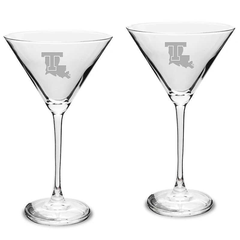 Louisiana Tech Bulldogs Two-Piece Traditional 10oz. Martini Glass Set