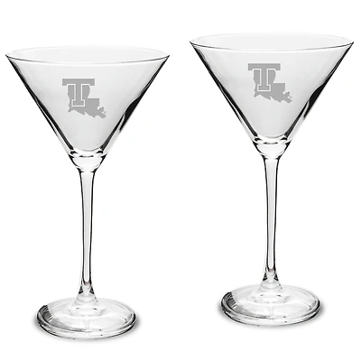 Louisiana Tech Bulldogs Two-Piece Traditional 10oz. Martini Glass Set