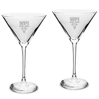 Worcester Polytechnic Institute Engineers Two-Piece Traditional 10oz. Martini Glass Set