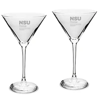 Nova Southeastern Sharks Two-Piece Traditional 10oz. Martini Glass Set