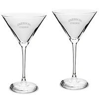 Emerson College Lions Two-Piece Traditional 10oz. Martini Glass Set