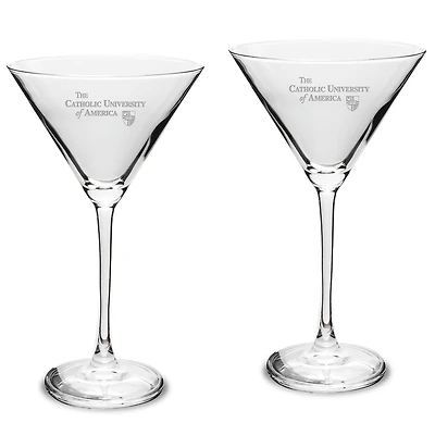 Catholic University Cardinals Two-Piece Traditional 10oz. Martini Glass Set