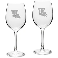 Louisiana Tech Bulldogs 16oz. 2-Piece Traditional White Wine Glass Set