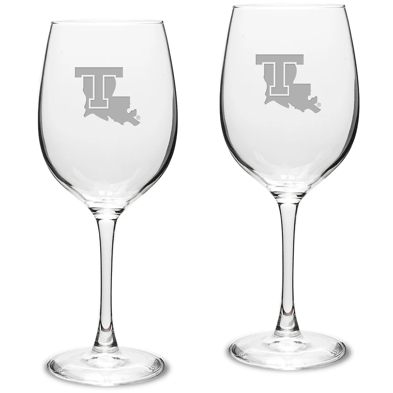 Louisiana Tech Bulldogs 16oz. 2-Piece Traditional White Wine Glass Set