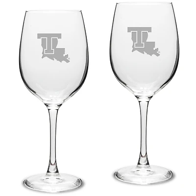 Louisiana Tech Bulldogs 16oz. 2-Piece Traditional White Wine Glass Set