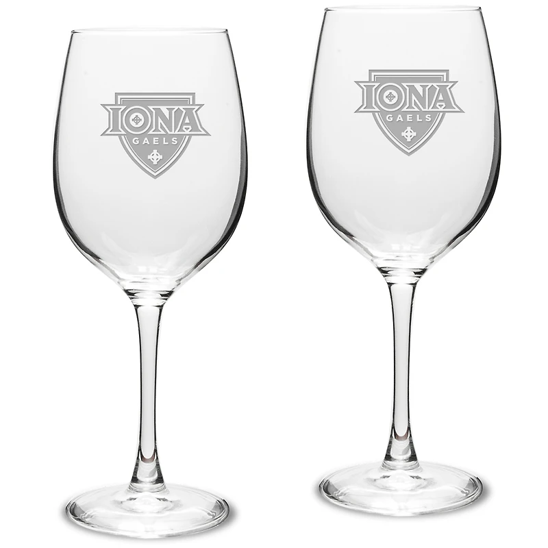 Iona University Gaels 16oz. 2-Piece Traditional White Wine Glass Set