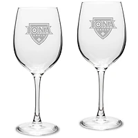 Iona University Gaels 16oz. 2-Piece Traditional White Wine Glass Set