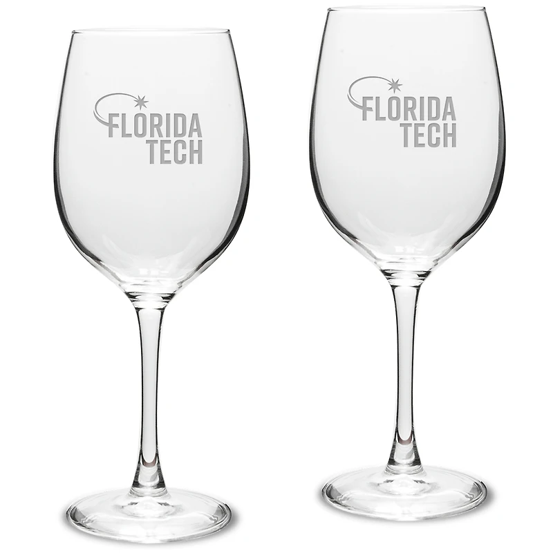Florida Tech Panthers 16oz. 2-Piece Traditional White Wine Glass Set