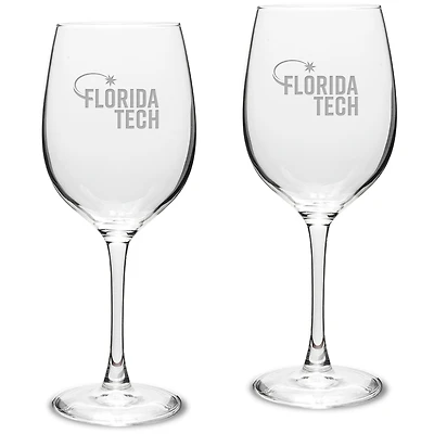 Florida Tech Panthers 16oz. 2-Piece Traditional White Wine Glass Set