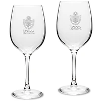 Niagara University Purple Eagles 16oz. 2-Piece Traditional White Wine Glass Set