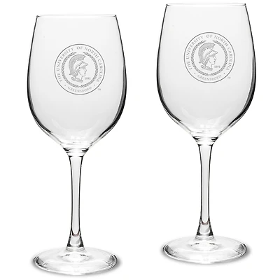 UNCG Spartans 16oz. 2-Piece Traditional White Wine Glass Set