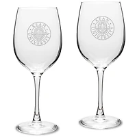Kean University Cougars 16oz. 2-Piece Traditional White Wine Glass Set