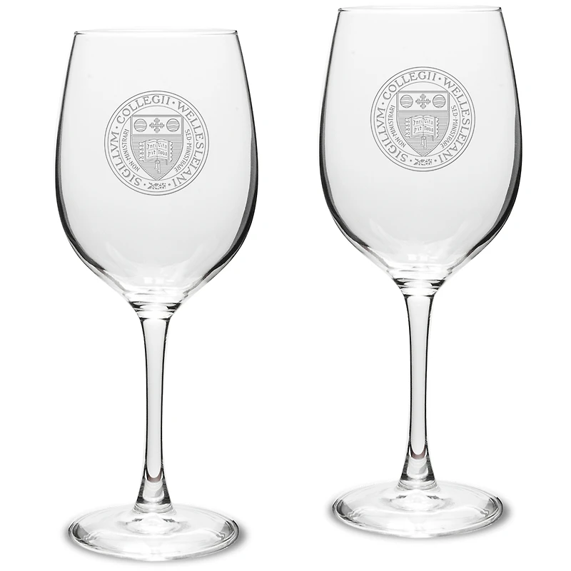 Wellesley Blue 16oz. 2-Piece Traditional White Wine Glass Set