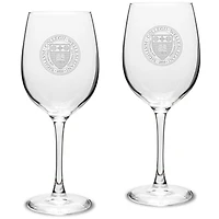 Wellesley Blue 16oz. 2-Piece Traditional White Wine Glass Set