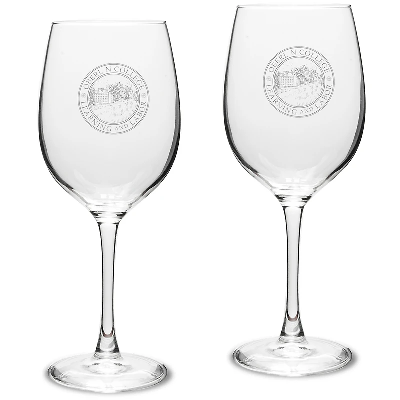 Oberlin Yeomen 16oz. 2-Piece Traditional White Wine Glass Set