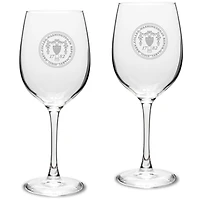 Washington College Shoremen 16oz. 2-Piece Traditional White Wine Glass Set