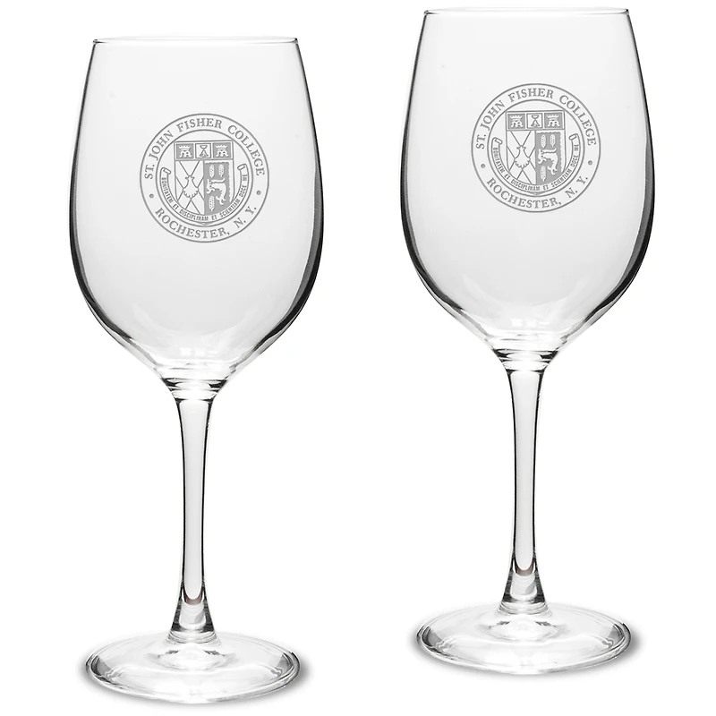 St John Fisher Cardinals 16oz. 2-Piece Traditional White Wine Glass Set