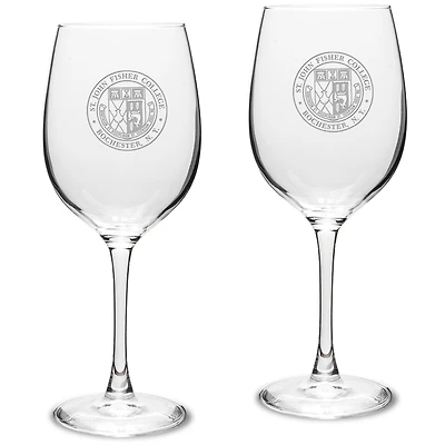 St John Fisher Cardinals 16oz. 2-Piece Traditional White Wine Glass Set