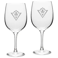 UNC Wilmington Seahawks 19oz. 2-Piece Traditional Robusto Red Wine Table Glass Set