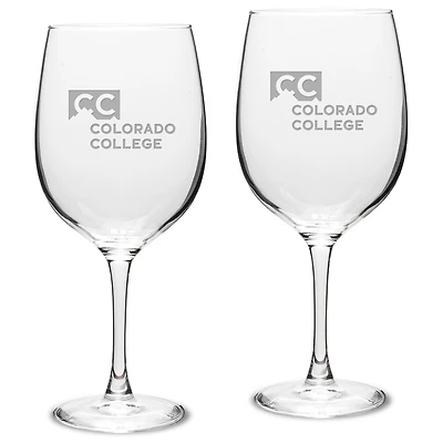 Colorado College Tigers 19oz. 2-Piece Traditional Robusto Red Wine Table Glass Set