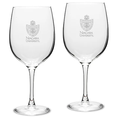 Niagara University Purple Eagles 19oz. 2-Piece Traditional Robusto Red Wine Table Glass Set