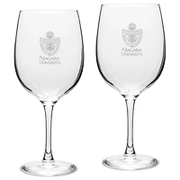 Niagara University Purple Eagles 19oz. 2-Piece Traditional Robusto Red Wine Table Glass Set