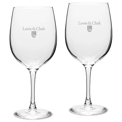 Lewis & Clark College Pioneers 19oz. 2-Piece Traditional Robusto Red Wine Table Glass Set