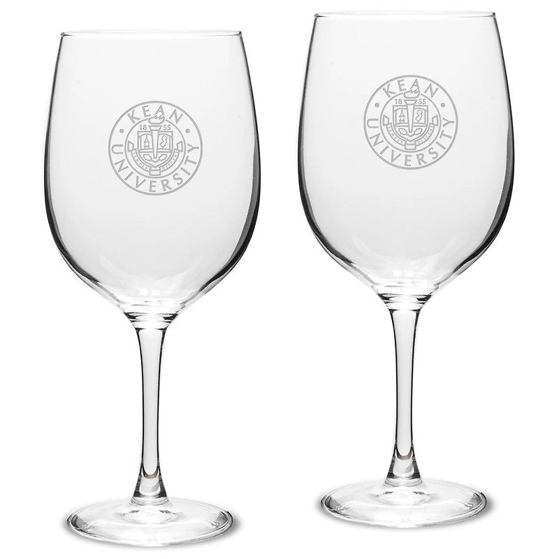Kean University Cougars 19oz. 2-Piece Traditional Robusto Red Wine Table Glass Set