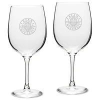 Kean University Cougars 19oz. 2-Piece Traditional Robusto Red Wine Table Glass Set