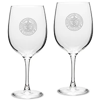 Roger Williams University 19oz. 2-Piece Traditional Robusto Red Wine Table Glass Set