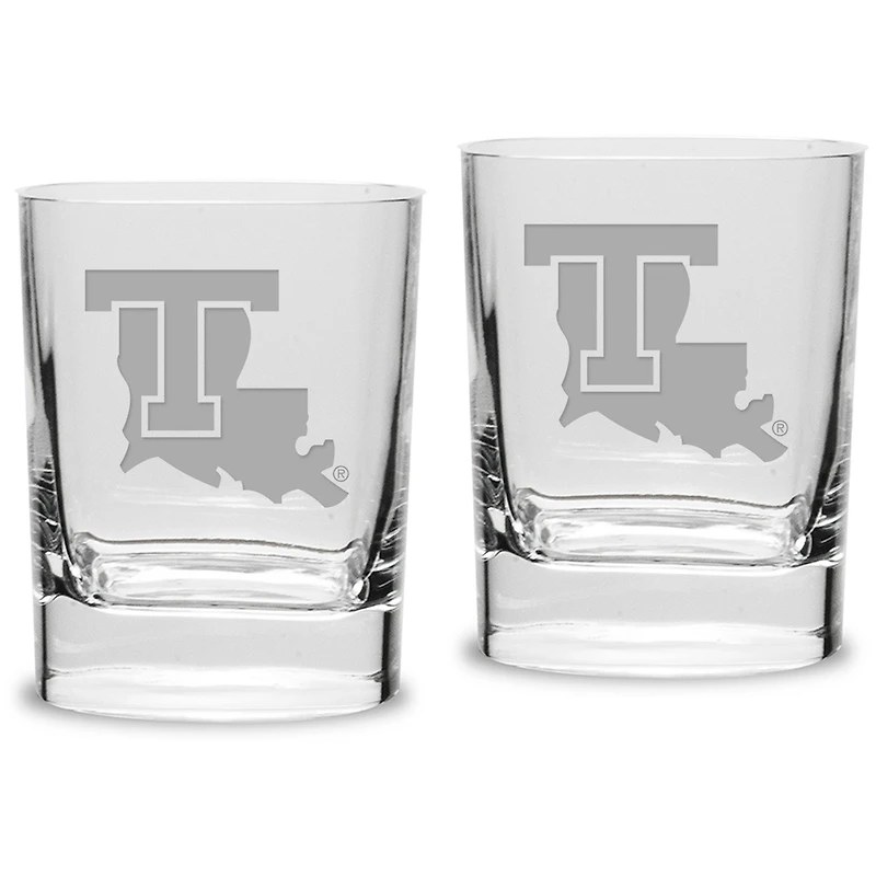 Louisiana Tech Bulldogs 11.75oz. Square Double Old Fashioned Glass Set