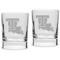 Louisiana Tech Bulldogs 11.75oz. Square Double Old Fashioned Glass Set
