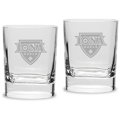 Iona University Gaels 11.75oz. Square Double Old Fashioned Glass Set