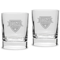 Iona University Gaels 11.75oz. Square Double Old Fashioned Glass Set