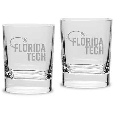 Florida Tech Panthers 11.75oz. Square Double Old Fashioned Glass Set