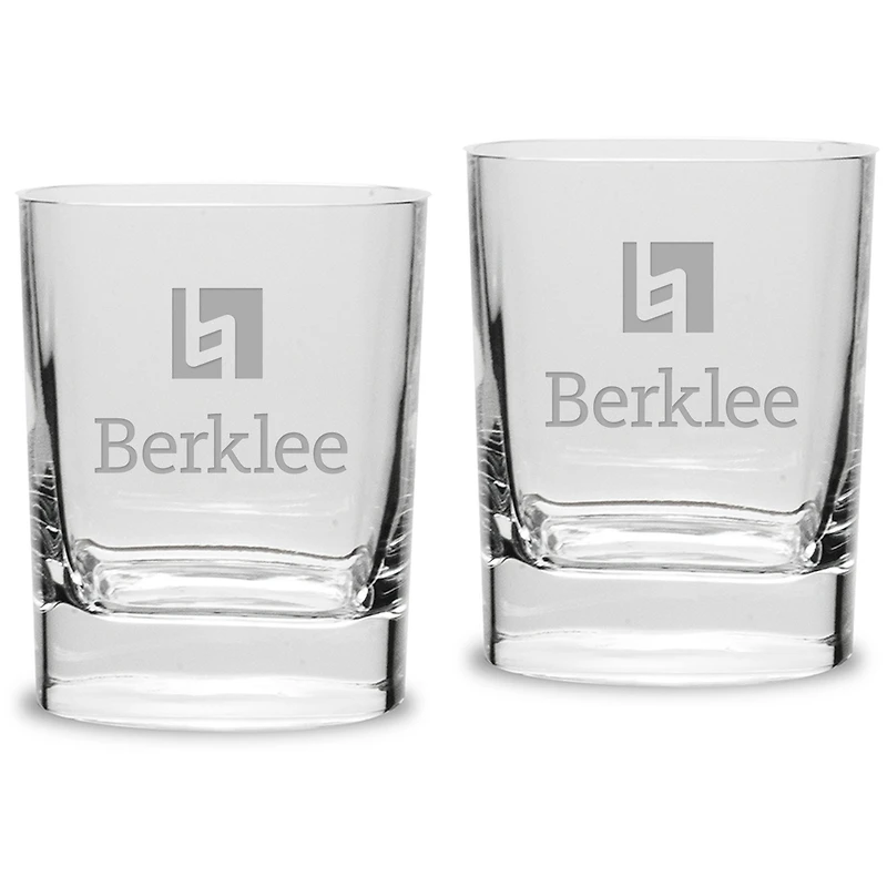 Berklee College of Music 11.75oz. Square Double Old Fashioned Glass Set