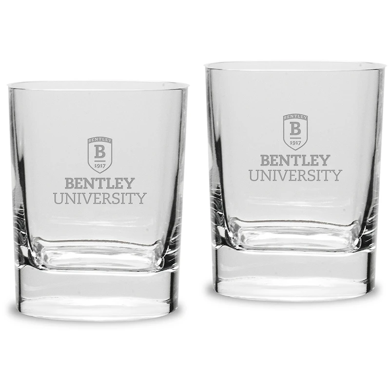Bentley Falcons 11.75oz. Square Double Old Fashioned Glass Set