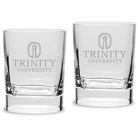 Trinity Tigers 11.75oz. Square Double Old Fashioned Glass Set