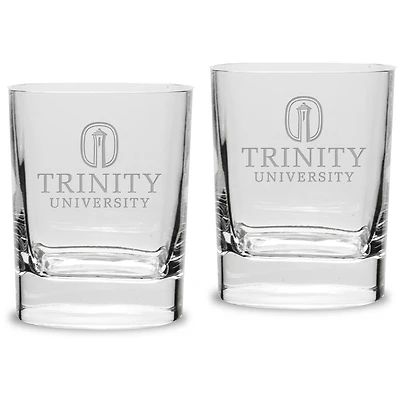 Trinity Tigers 11.75oz. Square Double Old Fashioned Glass Set