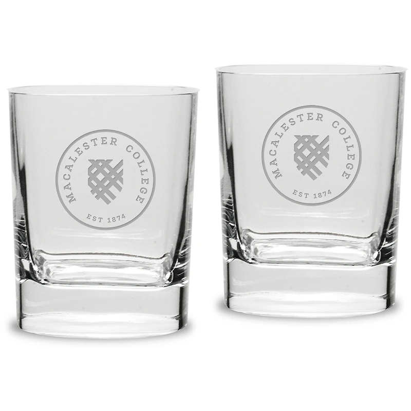 Macalester Scots 11.75oz. Square Double Old Fashioned Glass Set