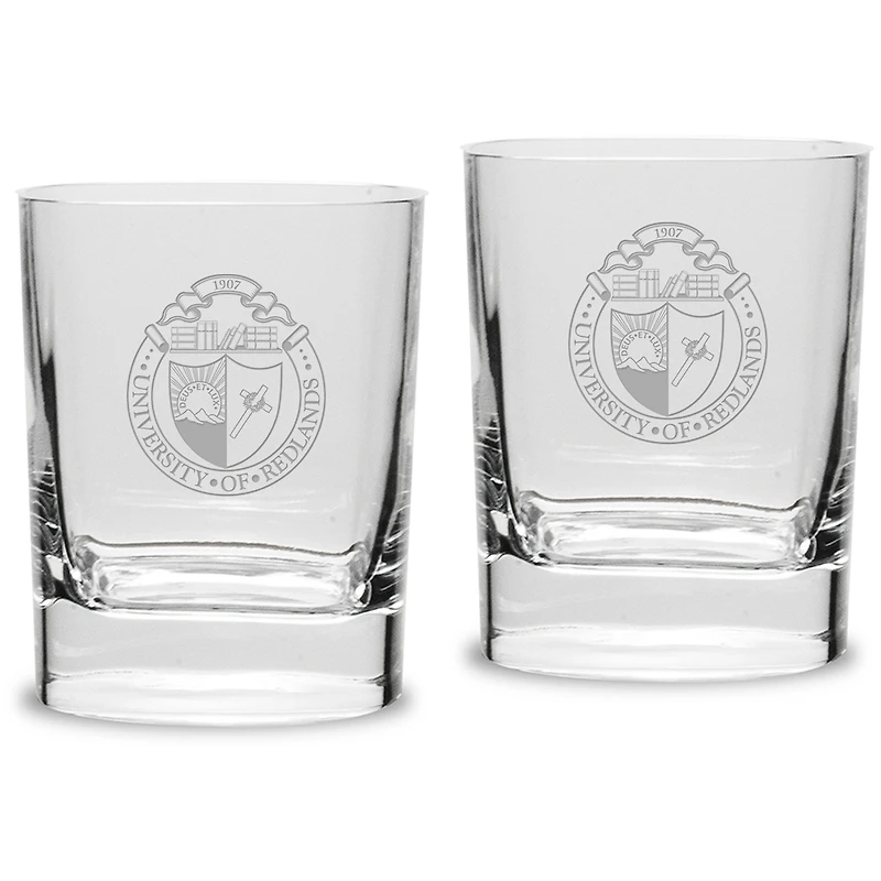 University of Redlands Bulldogs 11.75oz. Square Double Old Fashioned Glass Set