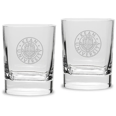 Kean University Cougars 11.75oz. Square Double Old Fashioned Glass Set