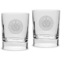 Roger Williams University 11.75oz. Square Double Old Fashioned Glass Set