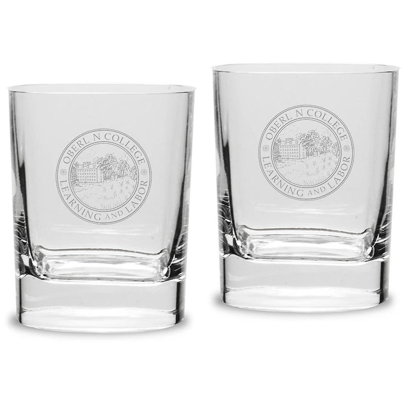 Oberlin Yeomen 11.75oz. Square Double Old Fashioned Glass Set