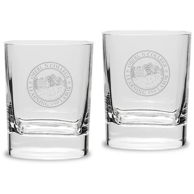 Oberlin Yeomen 11.75oz. Square Double Old Fashioned Glass Set