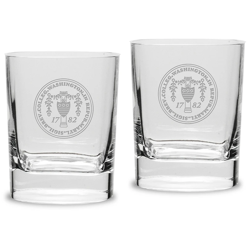 Washington College Shoremen 11.75oz. Square Double Old Fashioned Glass Set