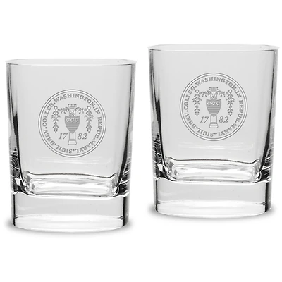 Washington College Shoremen 11.75oz. Square Double Old Fashioned Glass Set