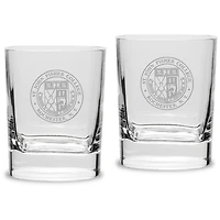 St John Fisher Cardinals 11.75oz. Square Double Old Fashioned Glass Set