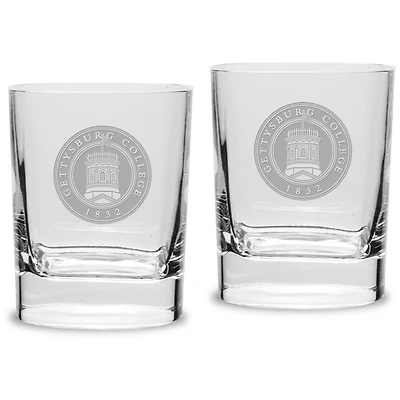 Gettysburg Bullets 11.75oz. Square Double Old Fashioned Glass Set