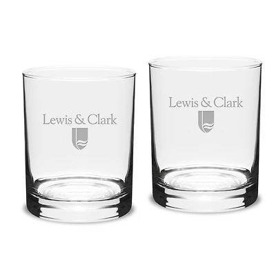 Lewis & Clark College Pioneers 14oz. 2-Piece Classic Double Old-Fashioned Glass Set